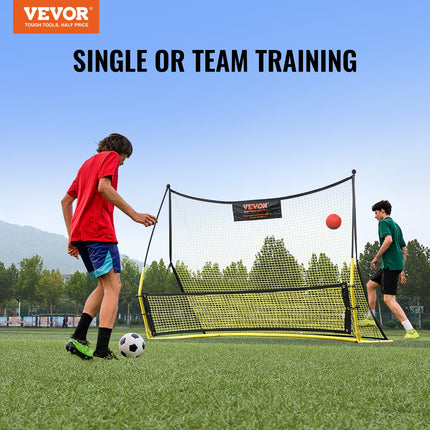 Soccer Trainer, 2-IN-1 Portable Soccer Rebounder Net, Iron Soccer Practice Equipment, Sports Football Rebounder Wall with Portable Bag, Perfect for Team Solo Training, Passing, Volley