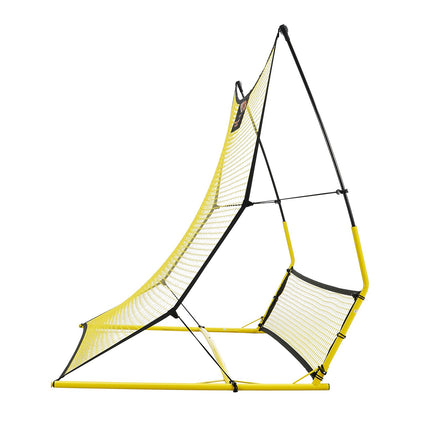 Soccer Trainer, 2-IN-1 Portable Soccer Rebounder Net, Iron Soccer Practice Equipment, Sports Football Rebounder Wall with Portable Bag, Perfect for Team Solo Training, Passing, Volley