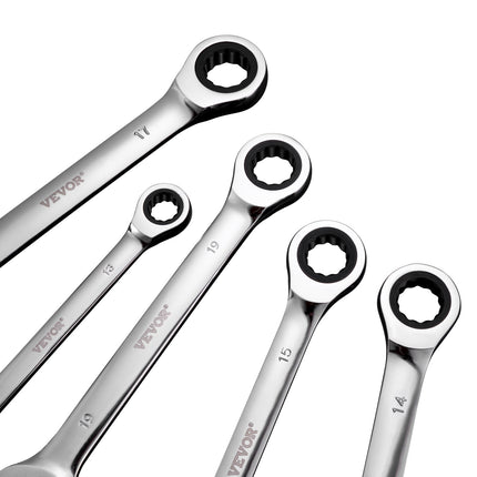 Combination Wrench Set 8-Piece Metric 8 mm to 19 mm with Organizer Rack