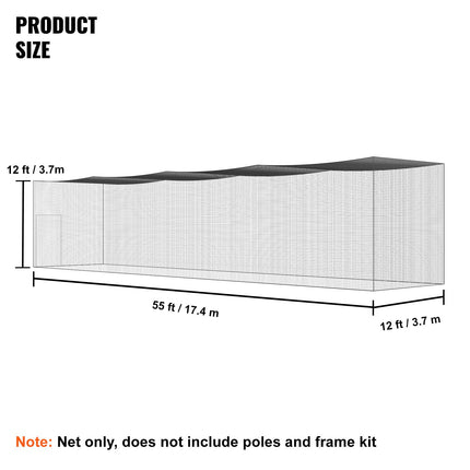 Baseball Batting Netting, Professional Softball Baseball Batting Hitting Training Net, Practice Portable Pitching Cage Net with Door & Carry Bag, Heavy Duty Enclosed PE Netting,1676CM (NET ONLY)